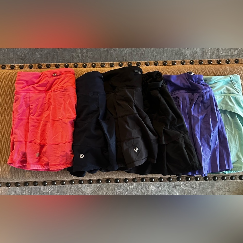 6 size 8 regular Lululemon tennis skirts - EUC